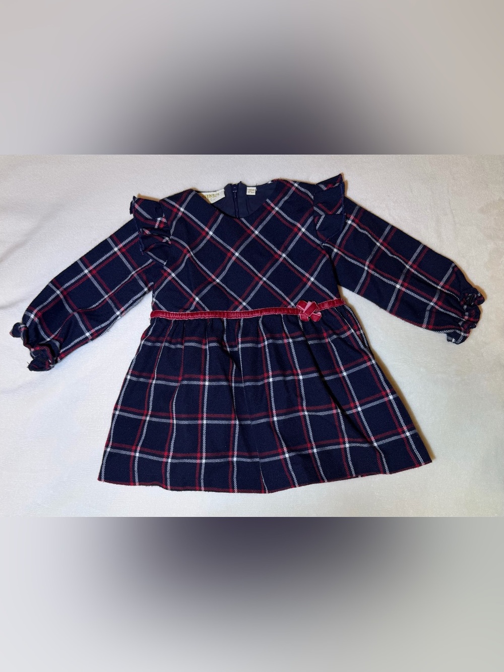 2 Chic Navy Plaid Dress with Red and White Windowpane